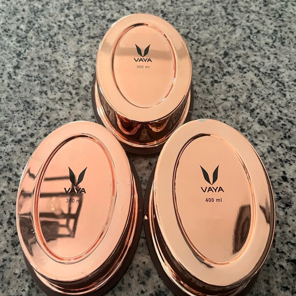 Vaya‎ Insulated Copper-Finished Stainless Steel Lunch Box, 1000 ml, 3 Containers